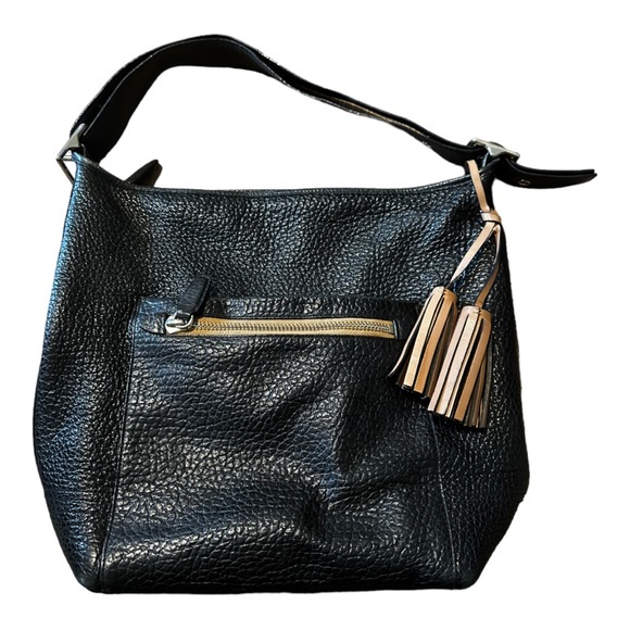 Coach Legacy Duffle Tassels Black Brown Pebble Leather Large Shoulder Handbag - Picture 1 of 5